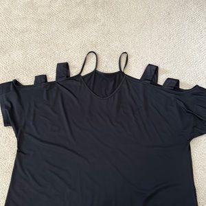 Cold shoulder/strappy top